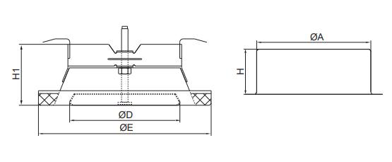 Dimension of Metal Air Valve-Exhaust (AVE)