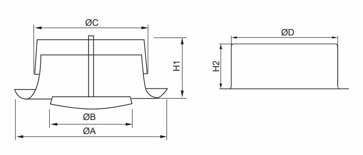 Dimension of Metal Air Valve-Exhaust (EAV)