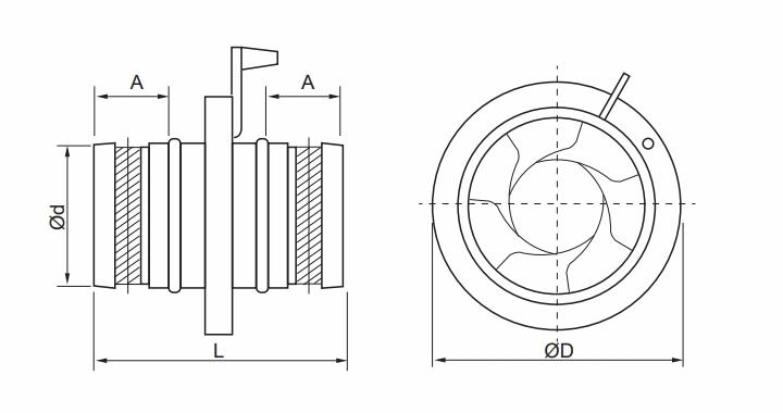 Dimensions of Iris Damper (ID)