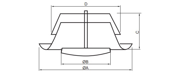 Dimension of Stainless Steel Exhaust Air Valve (EAV/SS)