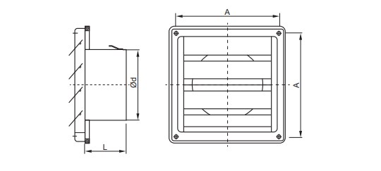 Dimension of Stainless Steel External Louver (SSEL)