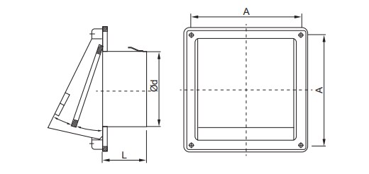 Dimension of Stainless Steel External Louver (SSUL)