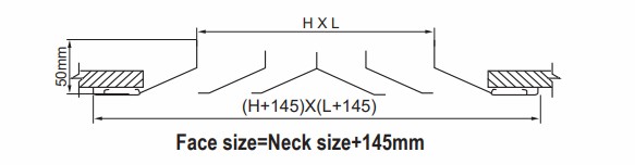 Dimension of Stamped Type 4-Way Diffuser (SD-S)