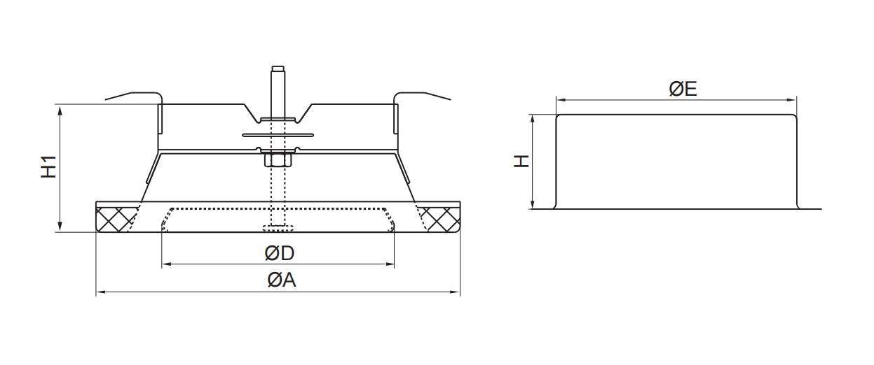 Dimension of Metal Air Valve-Exhaust (AVE)