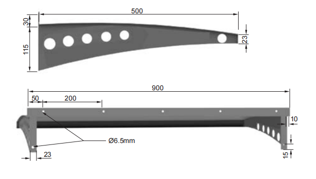 Dimension of A/C Roof Cover (ARC)