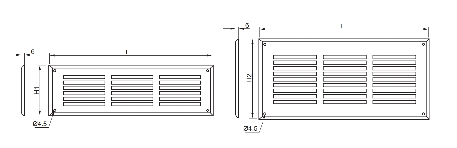 Dimension of Gravitation Flow Louver(SFL)